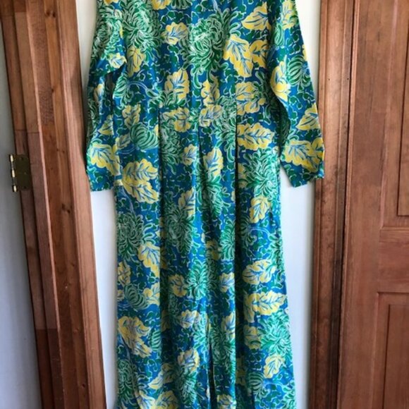 LILLY PULITZER Silk Wide Leg Romper Small 8-10 Vintage Botanical Print - Picture 10 of 17